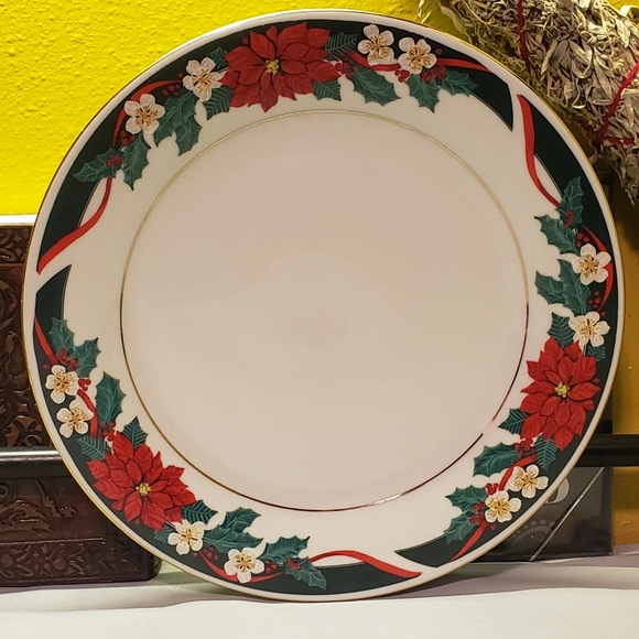 1 Vintage Dinner Plate Deck The Halls By Tienshan - Picture 2 of 4